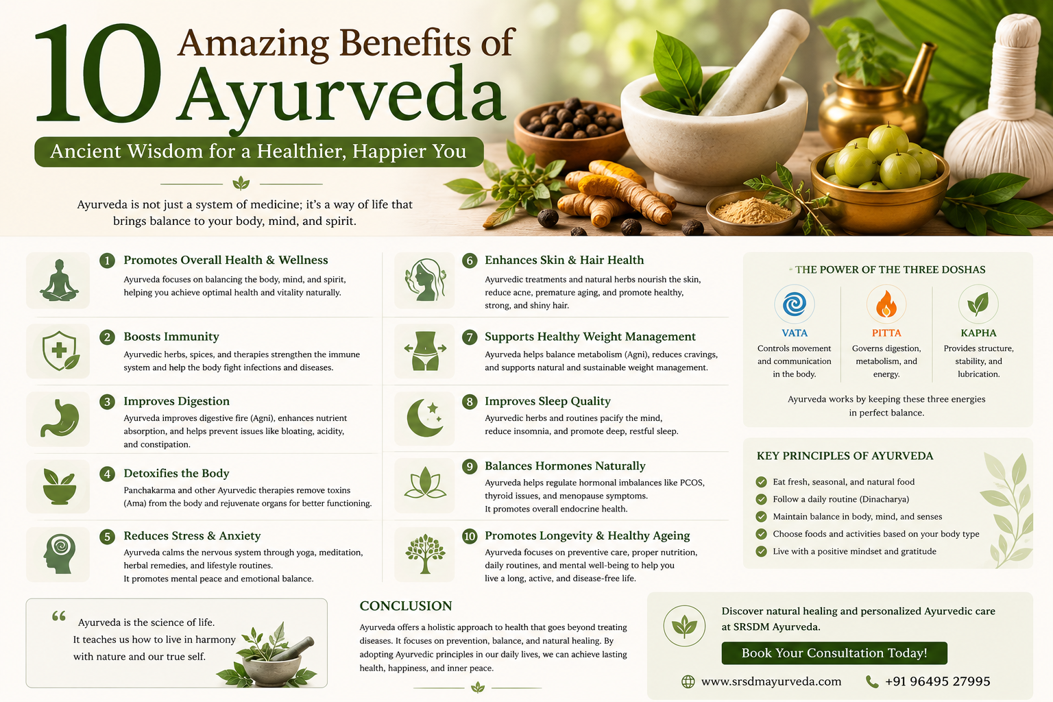 10 Amazing Benefits of Ayurveda - Natural Healing by SRSDM Ayurveda